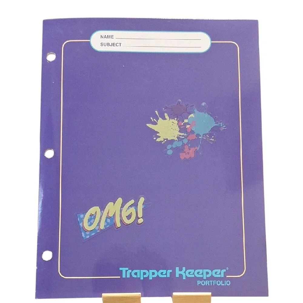 Vintage Trapper Keeper Portfolio Purple 90s Retro OMG Cassette Folder 3-Hole‎